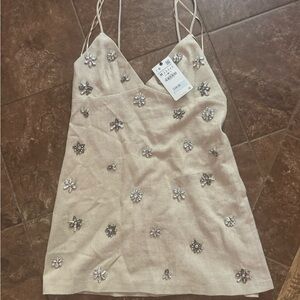 Zara Beige Garment with Stud detail